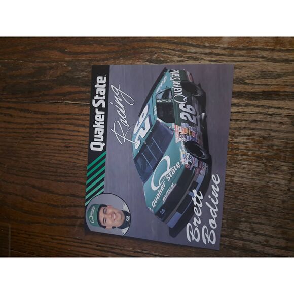 VTG 1990 Brett Bodine Quaker State Racing Driver Card NASCAR King Racing Buick - Picture 1 of 2